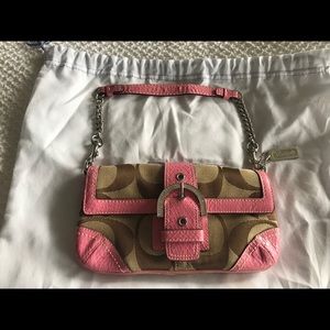 Coach Signature Pink Snakeskin Bling Mini-Bag